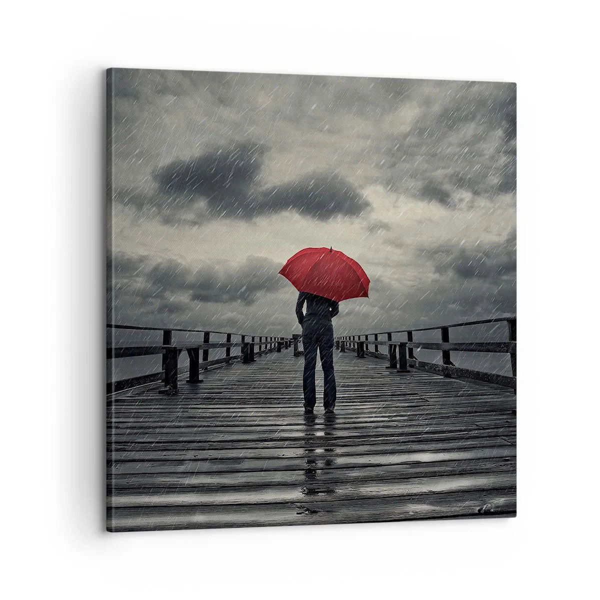 Lærredstryk - Billede på lærred - Det er ingenting, hvis det regner - 60x60 cm