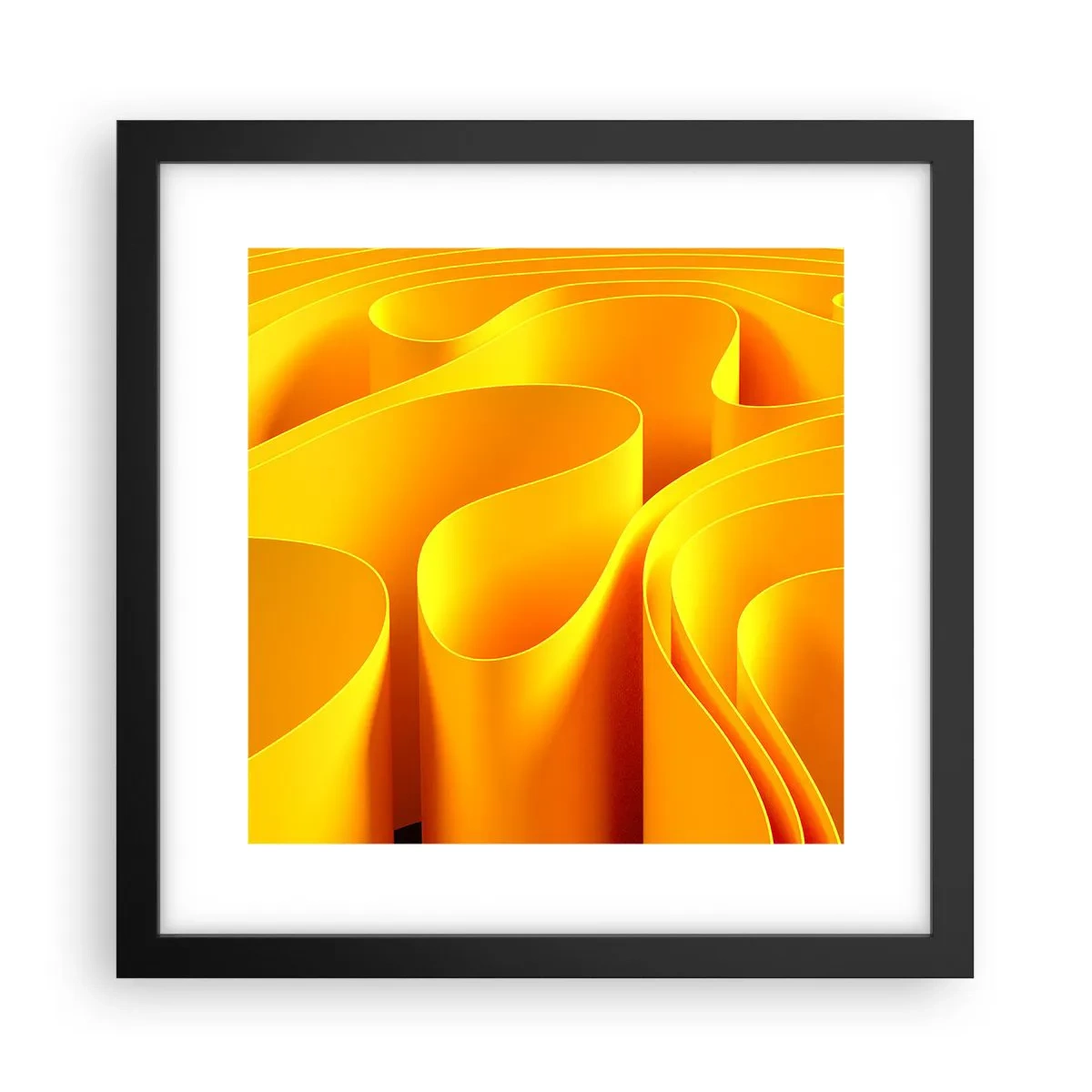 Plakat i sort ramme - Som solens bølger - 30x30 cm