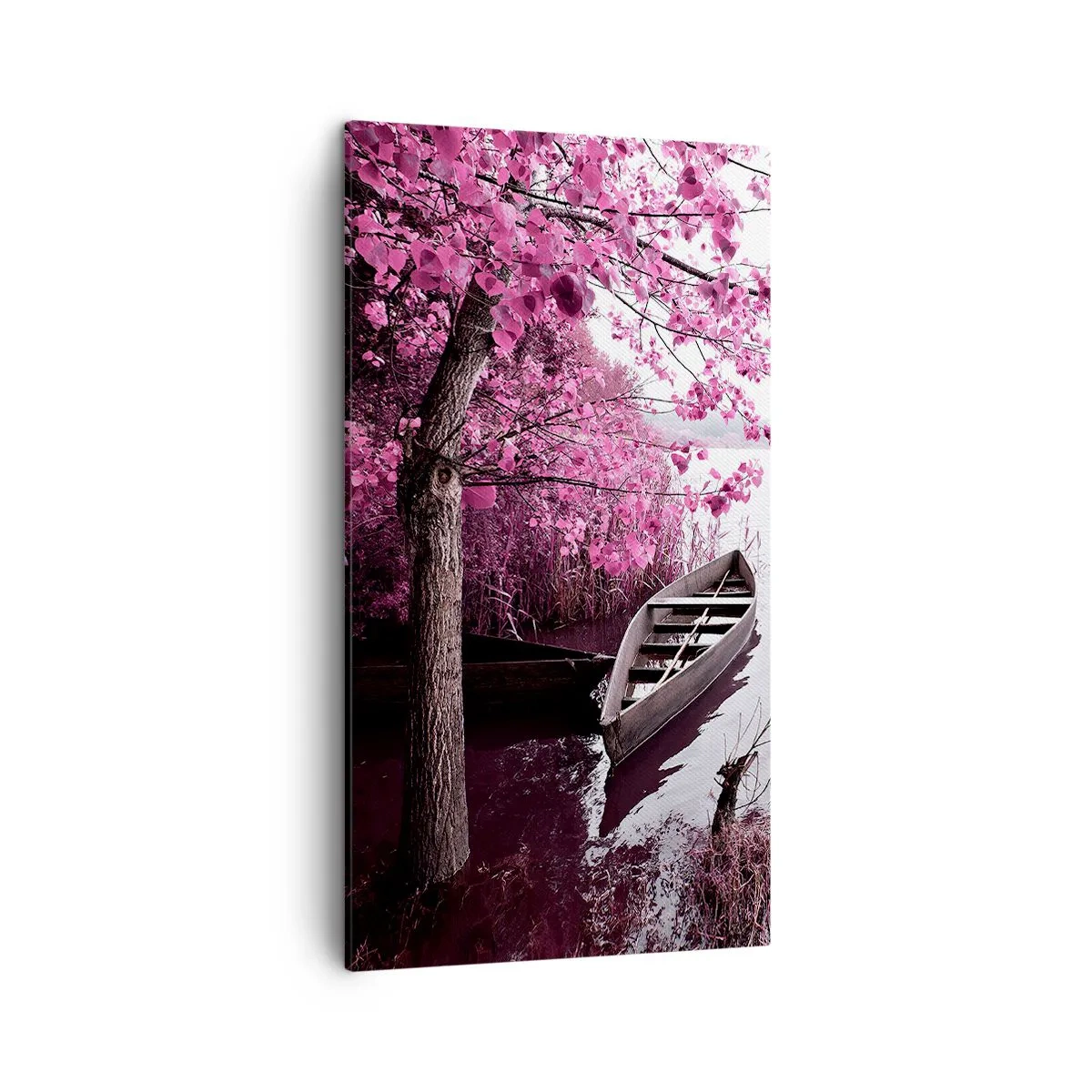Lærredstryk - Billede på lærred - I lyserød stilhed - 45x80 cm