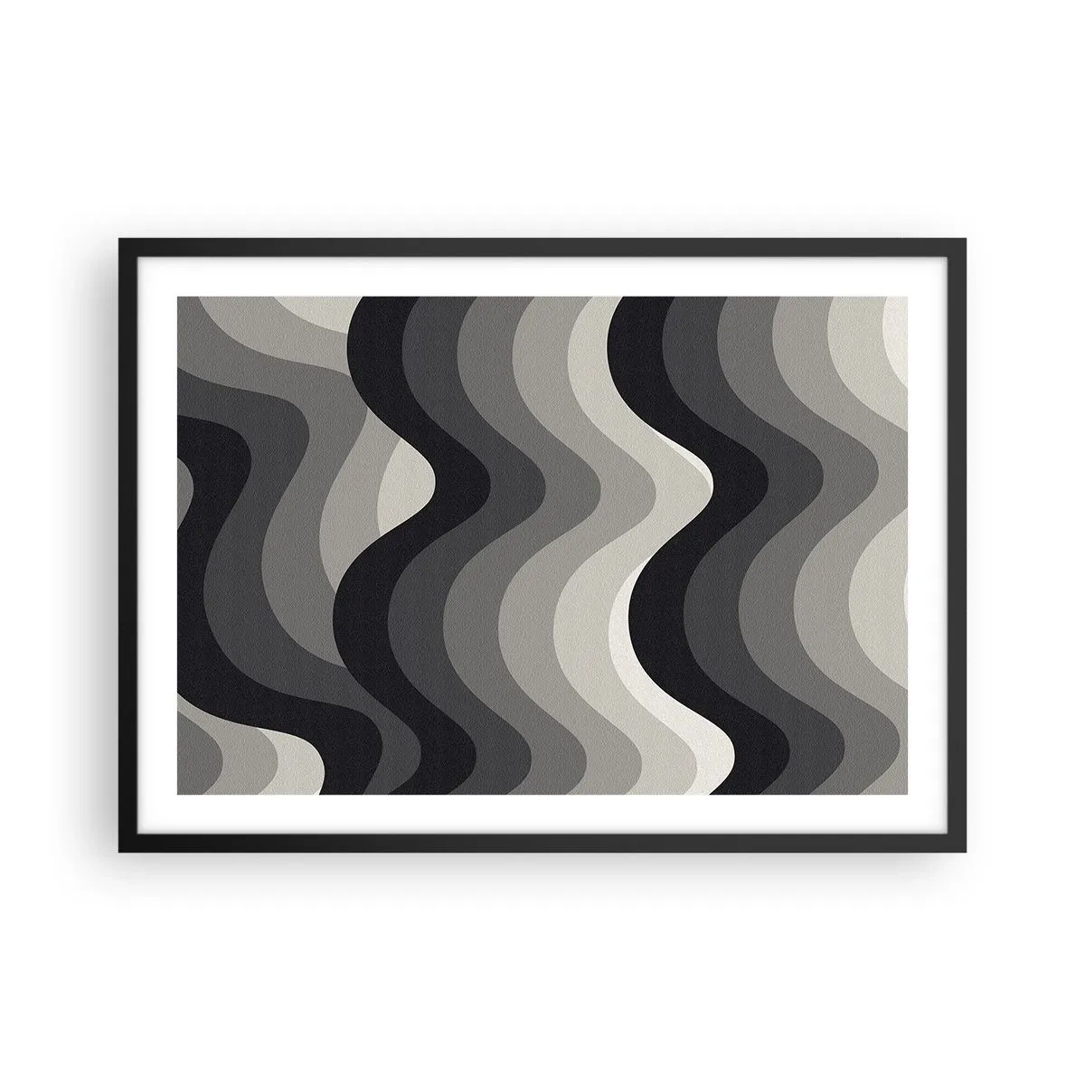 Plakat i sort ramme - Bølge efter bølge - 70x50 cm
