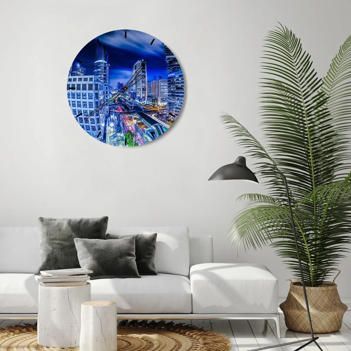 Vægur, Uret - Nattens rytmer i byen - 30x30 cm