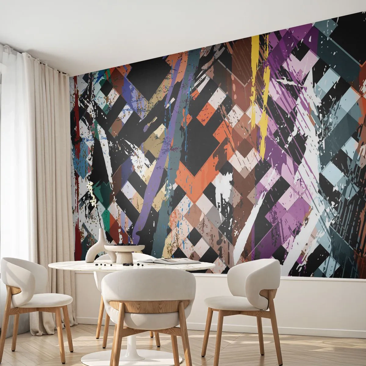 Fototapet Standard Eco - Kvadratisk - Abstraktion, Stykke, Moderne mønster - 200x140 cm