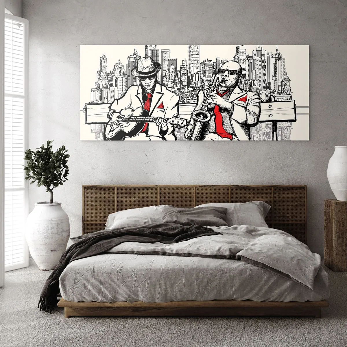 Billede på glas - New York improvisation - 90x30 cm