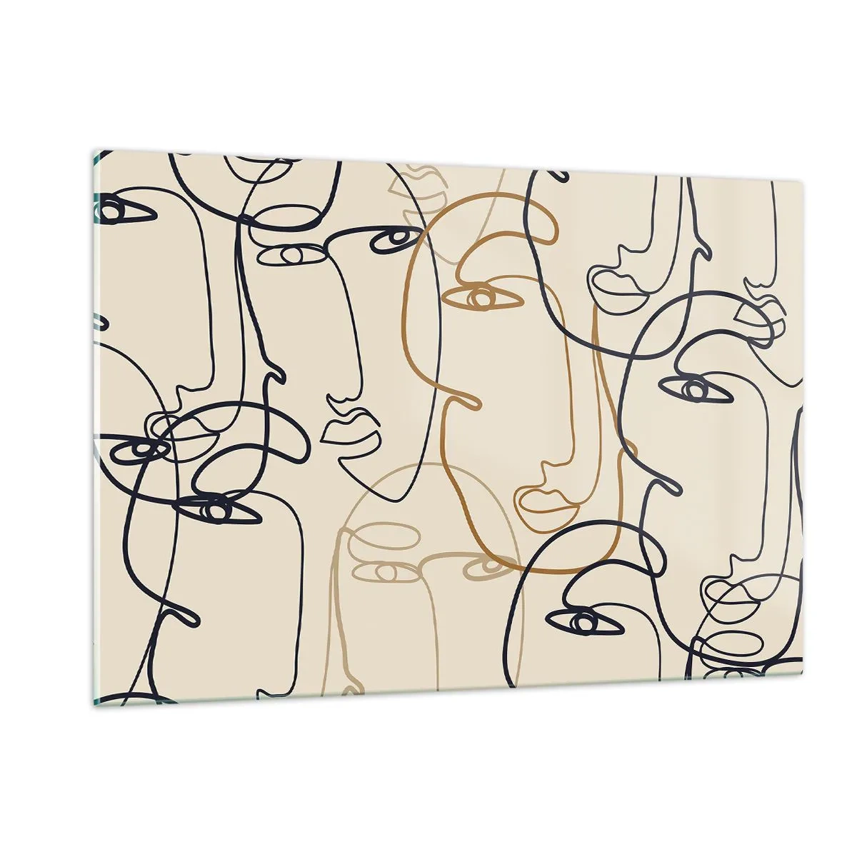 Billede på glas - Portræt ganget med hinanden - 120x80 cm