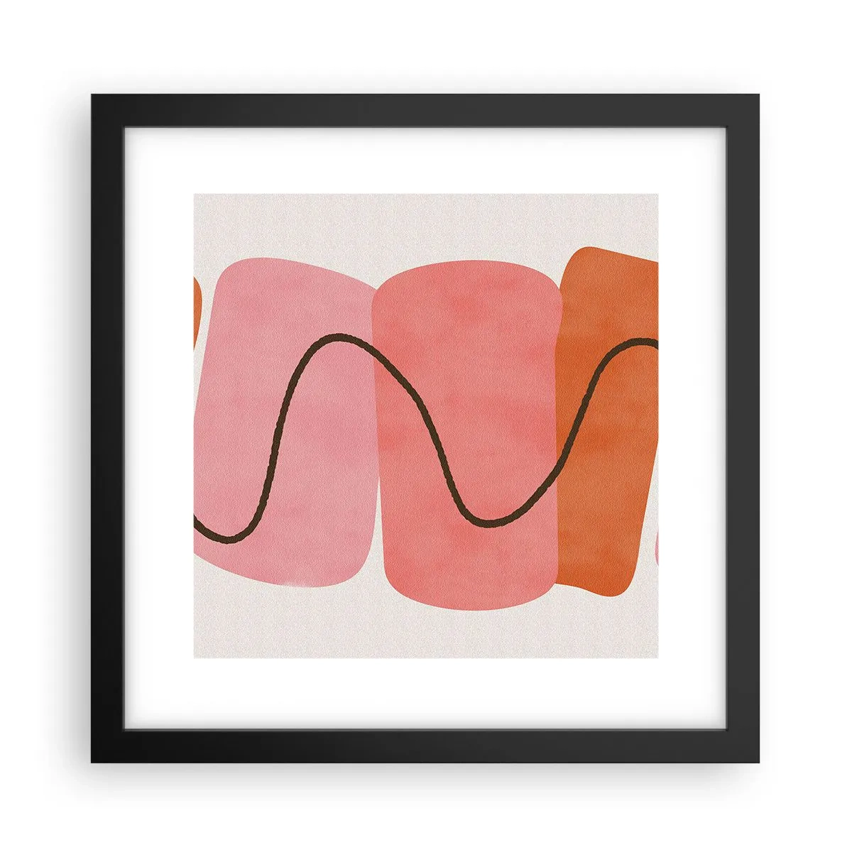 Plakat i sort ramme - Formernes blide bevægelse - 30x30 cm