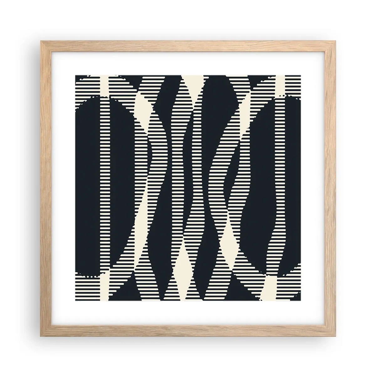 Plakat i ramme af lyst egetræ - Forsøg på at bryde igennem mørket - 40x40 cm
