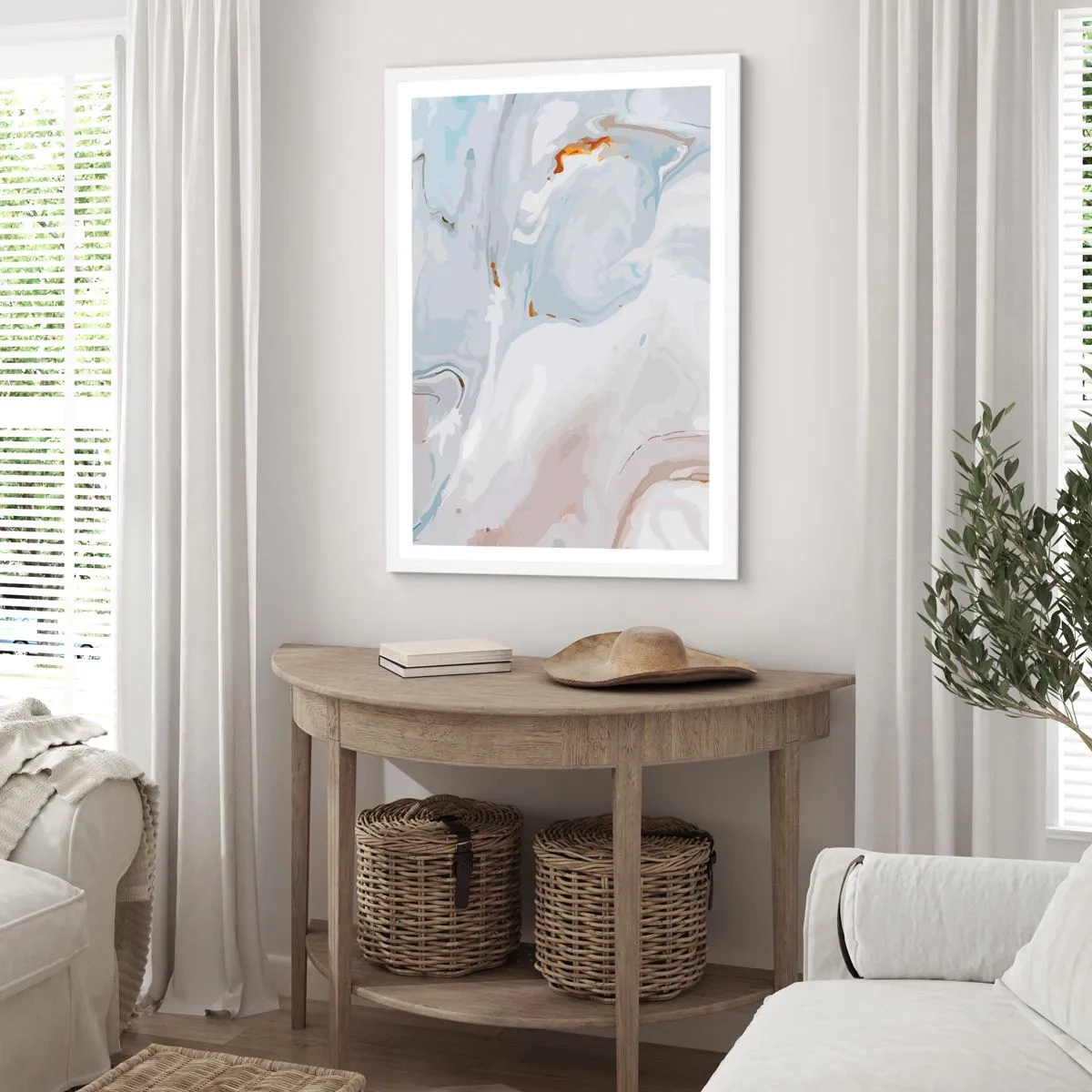 Plakat i hvid ramme - Hvid opløftet - 30x40 cm