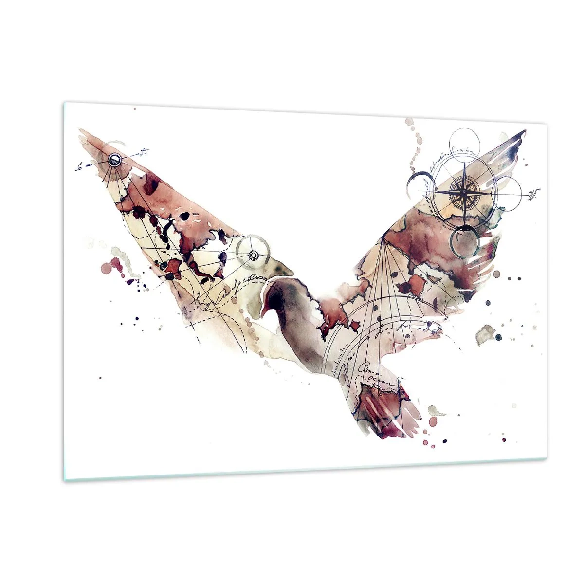 Billede på glas - Vandringsmand i luften - 120x80 cm