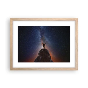 Plakat i ramme af lyst egetræ - Magten er hos mig! - 40x30 cm