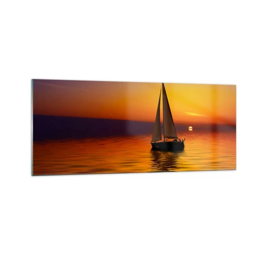 Billede på glas - Hvor er det stille her ved skumringen.... - 100x40 cm