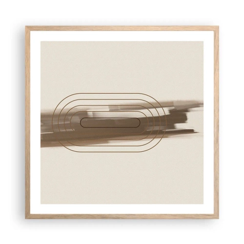 Plakat i ramme af lyst egetræ - Et pust af gråvejr - 60x60 cm