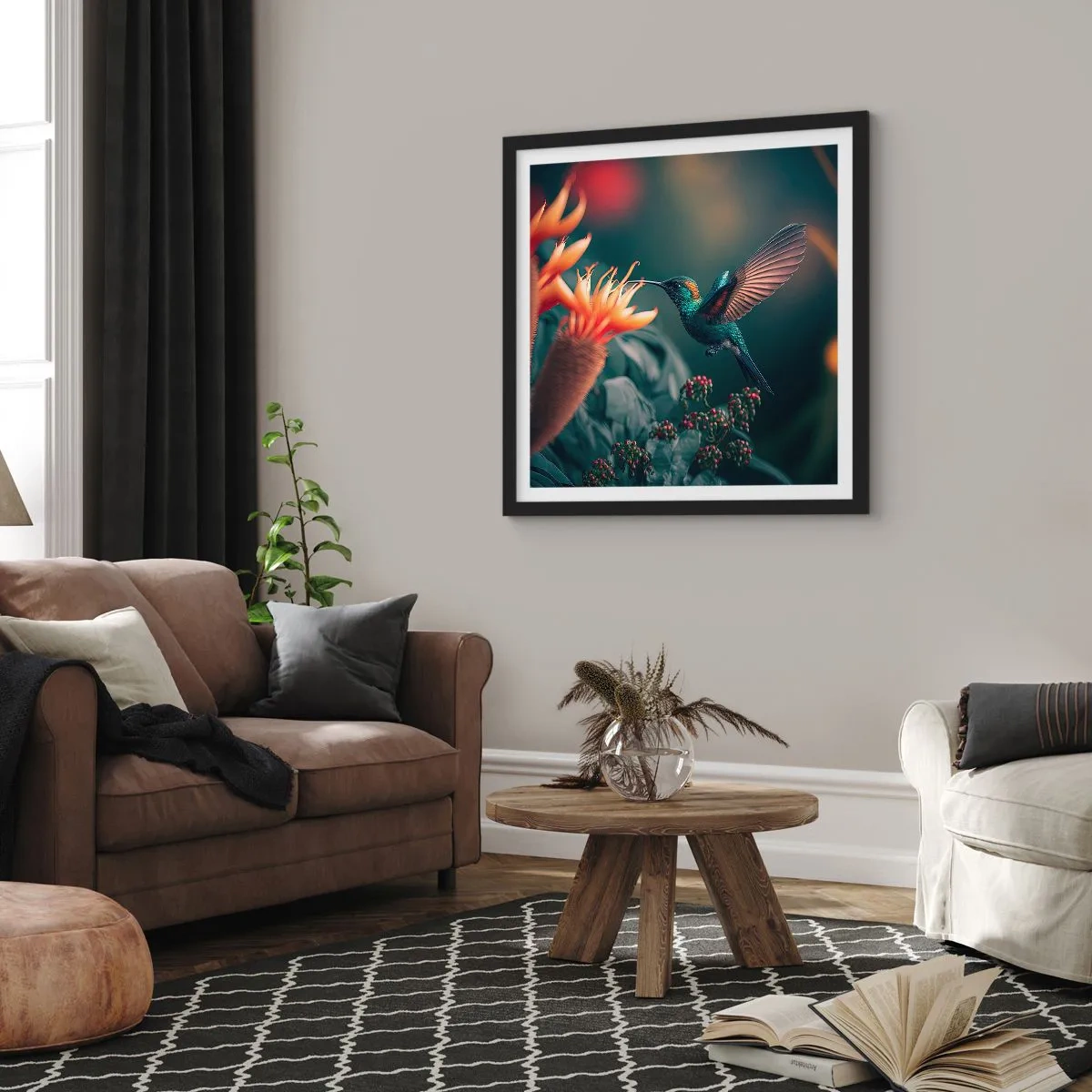 Plakat i sort ramme - Et virkelig farverigt liv - 30x30 cm