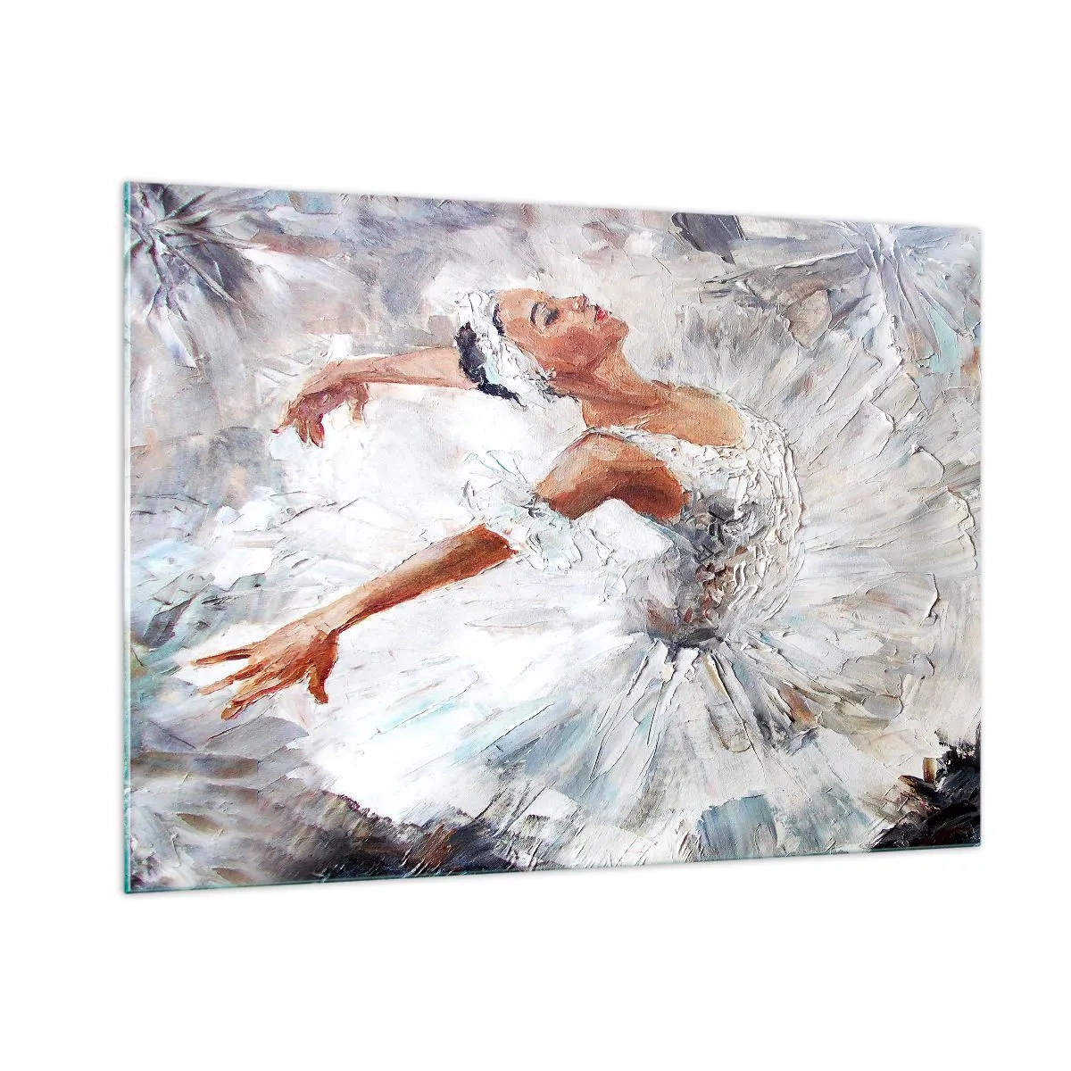 Billede på glas - Blød og let som tyl - 100x70 cm