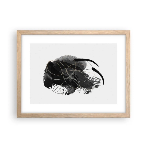 Plakat i ramme af lyst egetræ - Kom frem fra det sorte - 40x30 cm