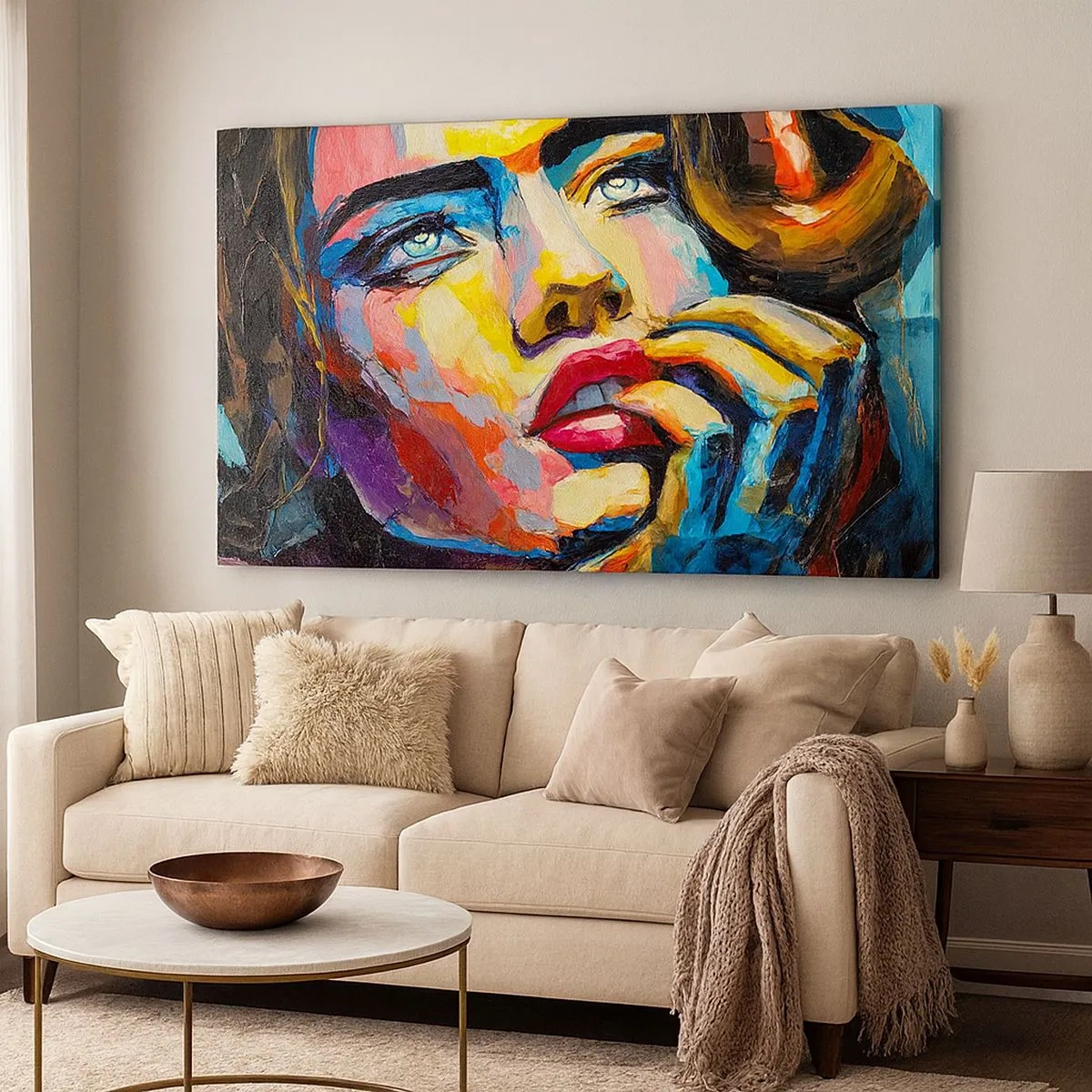 Lærredstryk - Billede på lærred - Drømme som fugle svæver gennem himlen - 100x40 cm