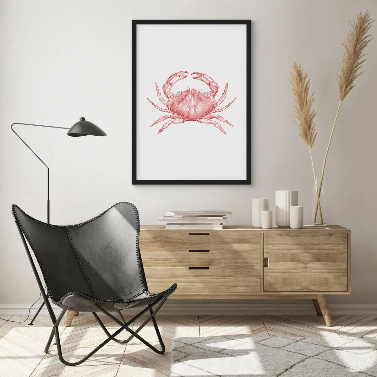Plakat i sort ramme - Krabbe over krabber - 61x91 cm