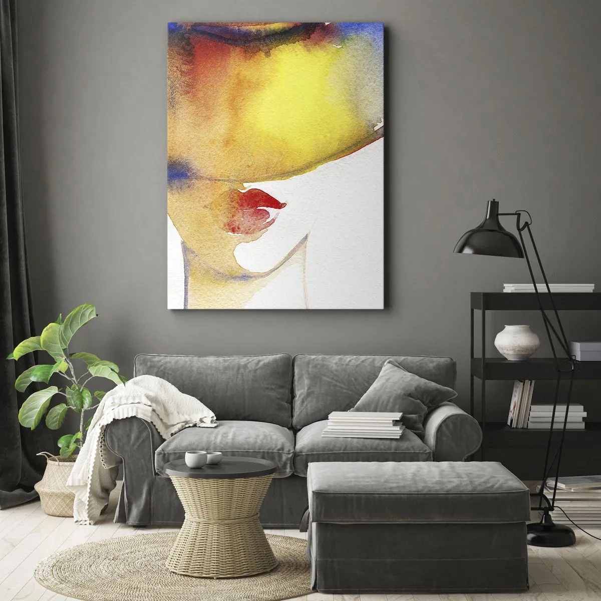 Lærredstryk - Billede på lærred - Portræt af en dame - 50x70 cm