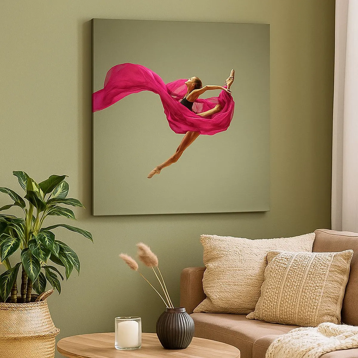 Lærredstryk - Billede på lærred - Dansende flamme - 30x30 cm