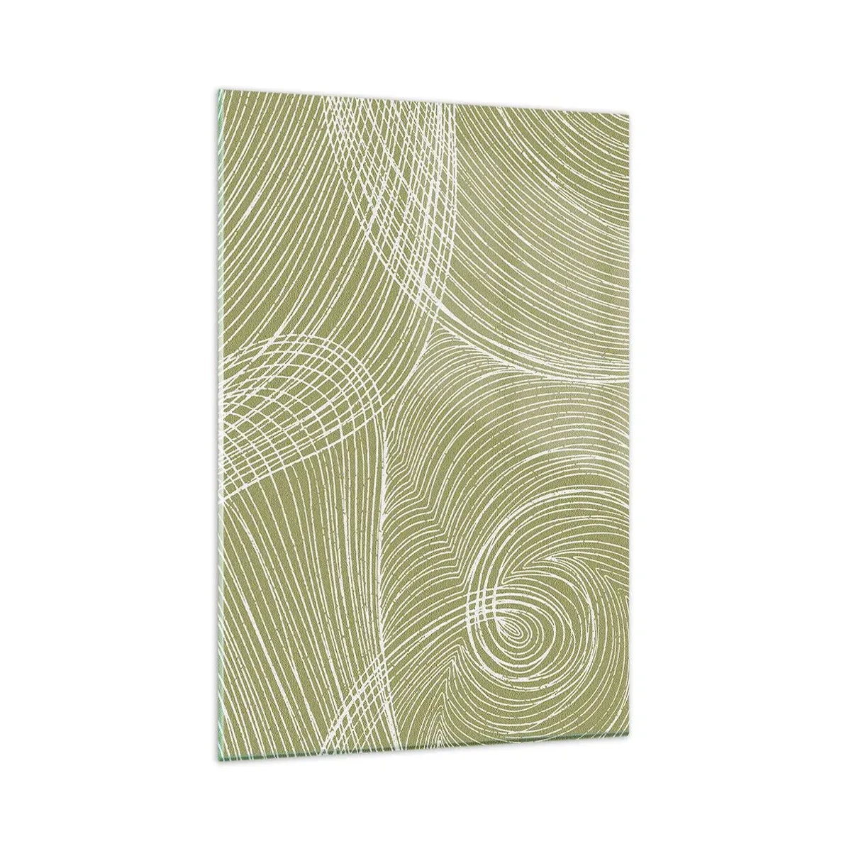 Billede på glas - Indviklet abstraktion i hvidt - 80x120 cm