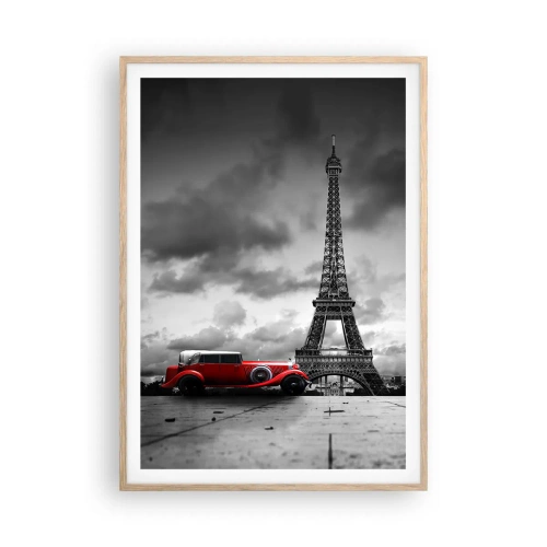 Plakat i ramme af lyst egetræ - For ikke så længe siden i Paris - 70x100 cm