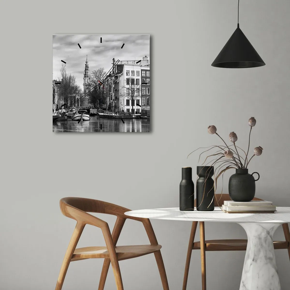 Vægur, Uret - Amsterdam stemning - 30x30 cm