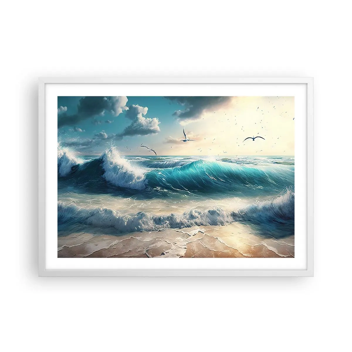 Plakat i hvid ramme - Støj kun for dig - 70x50 cm