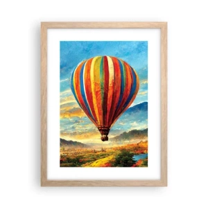 Plakat i ramme af lyst egetræ - I stilhed kan du se mere - 30x40 cm