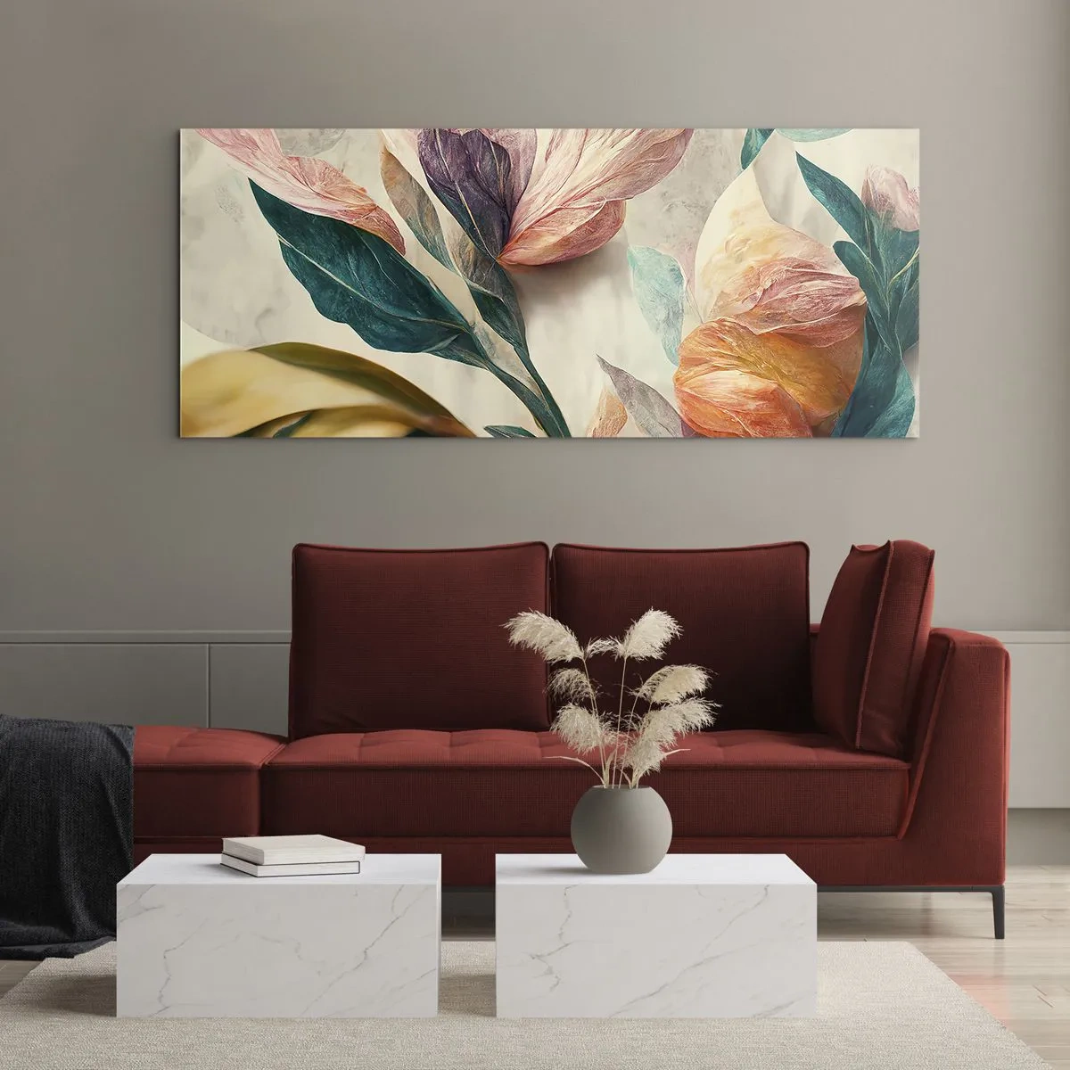 Billede på glas - Blomster på de sydlige øer - 100x40 cm