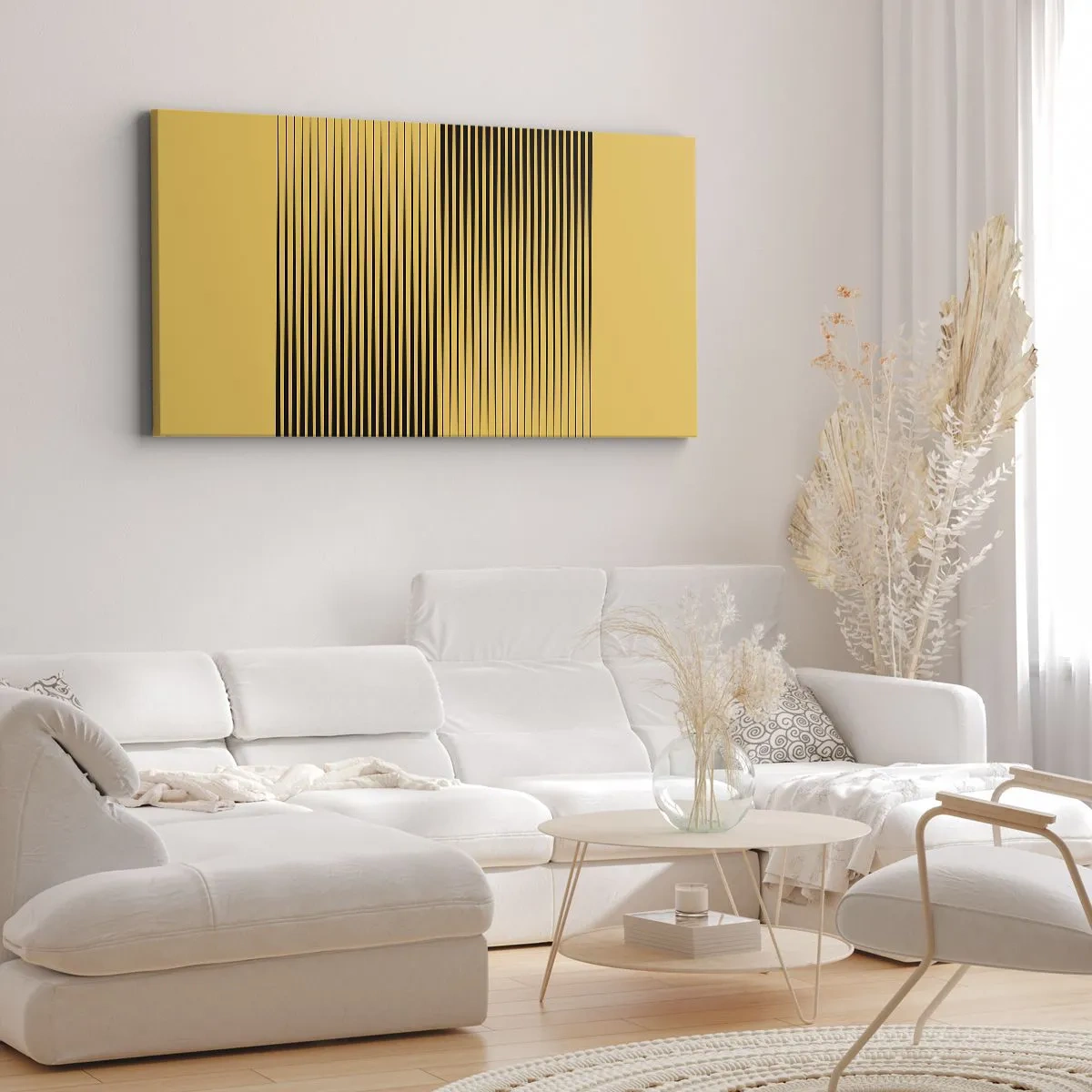Lærredstryk - Billede på lærred - Modsætningernes kvadrat - 100x40 cm