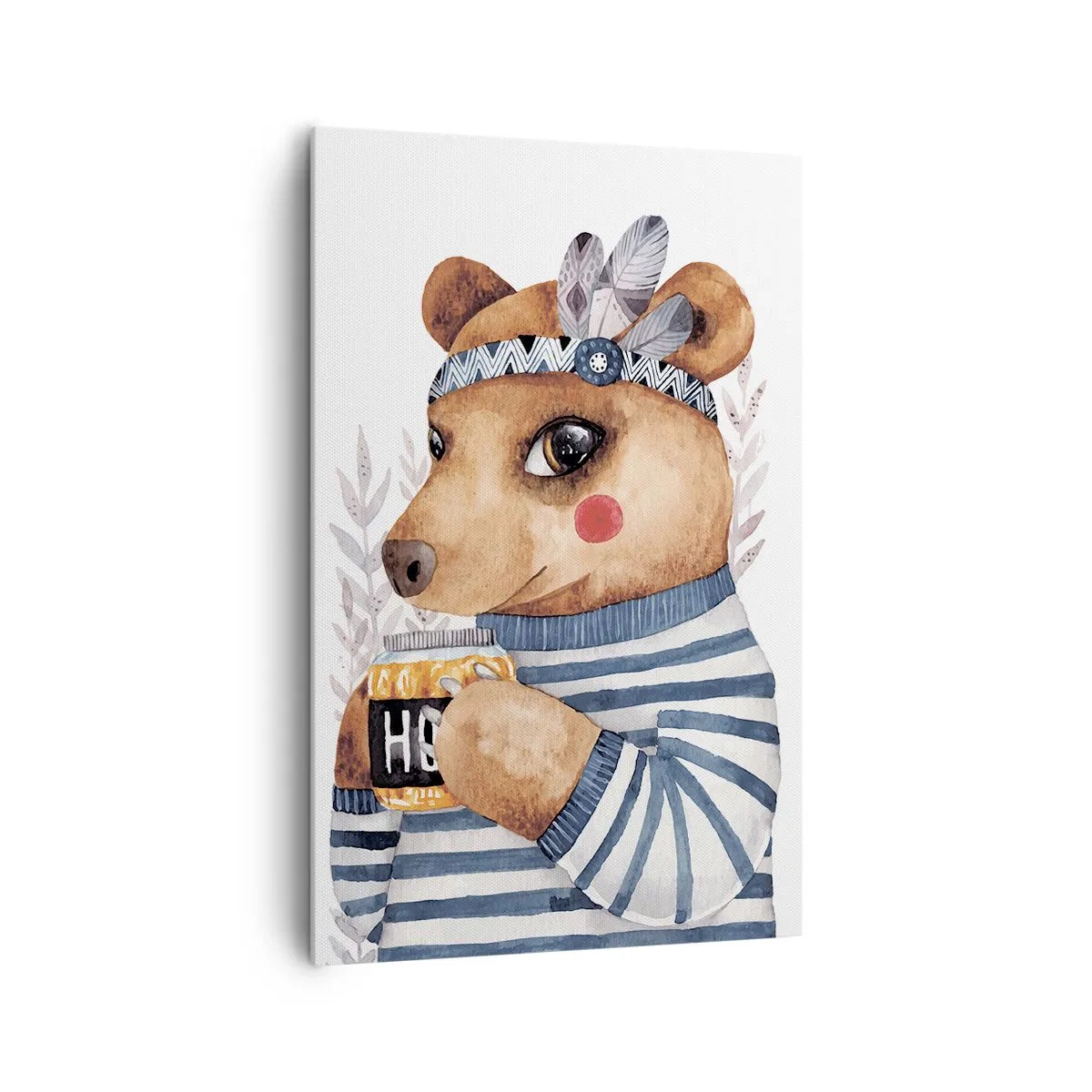 Lærredstryk - Billede på lærred - Søde bjørn - 80x120 cm