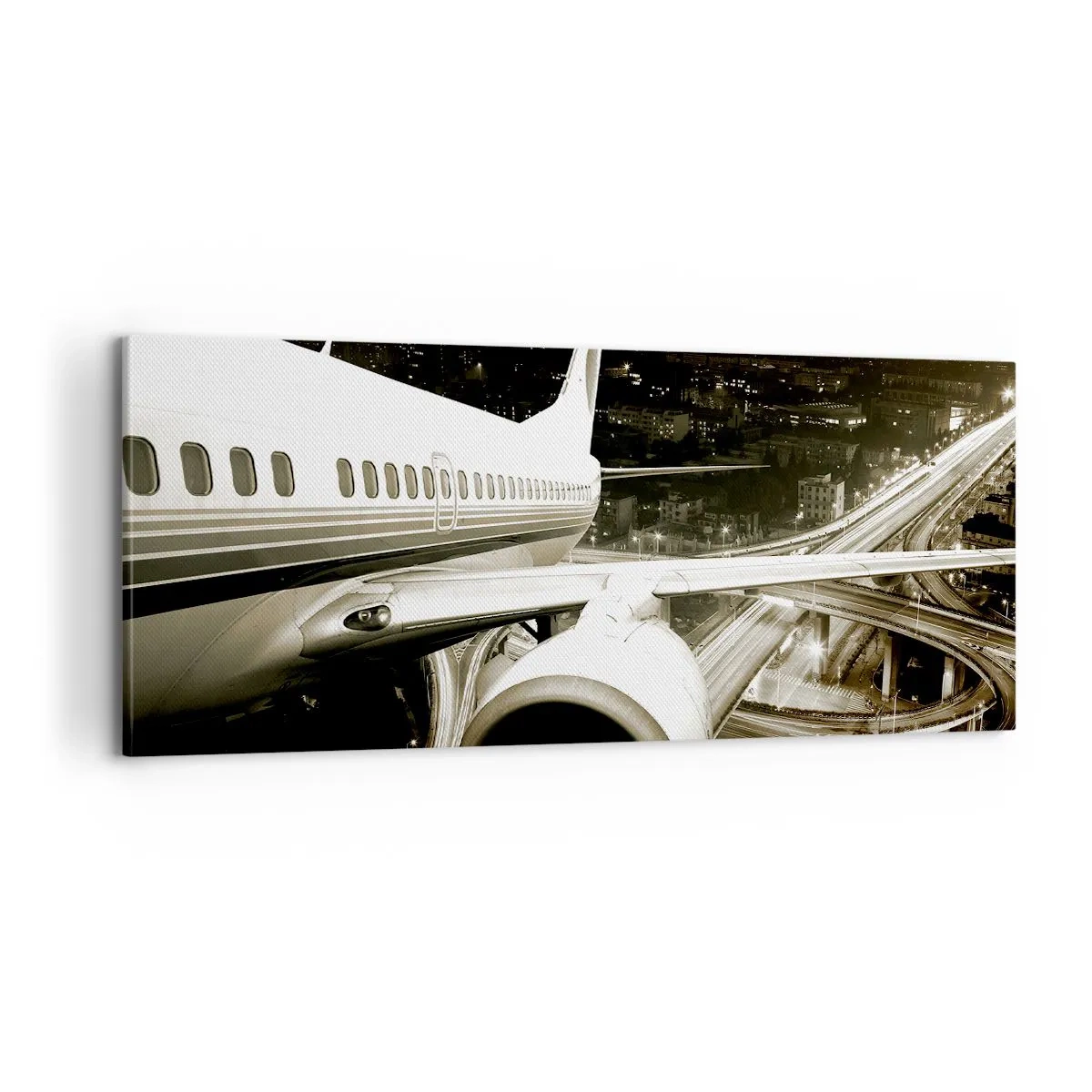 Lærredstryk - Billede på lærred - Stiger ind i natten - 100x40 cm