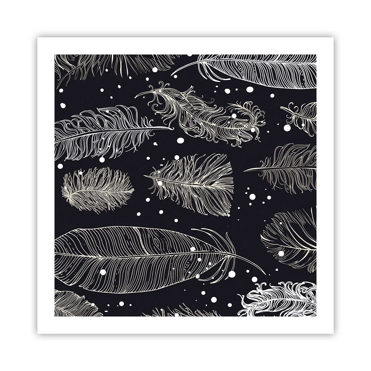 Plakat - Fjerede blonder - 60x60 cm