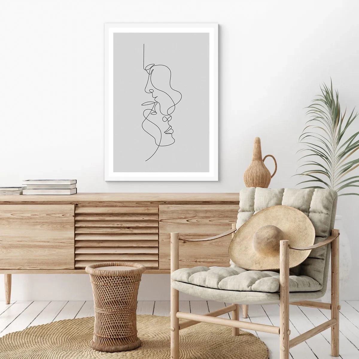 Plakat i hvid ramme - Gløderne af glubende begær - 40x50 cm