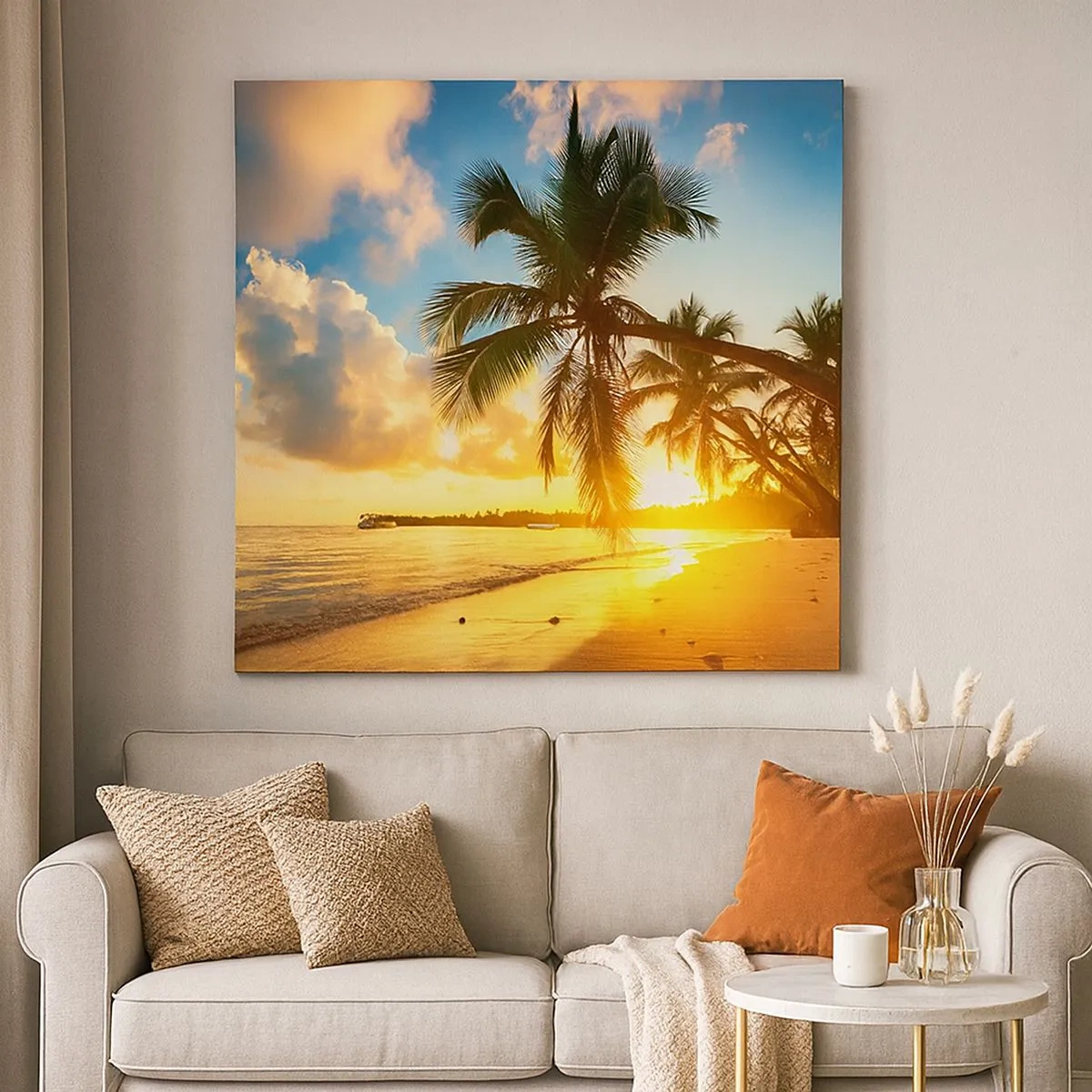 Lærredstryk - Billede på lærred - Caribisk drøm - 30x30 cm