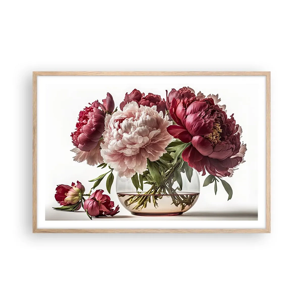 Plakat i ramme af lyst egetræ - I fuldt flor af skønhed - 91x61 cm