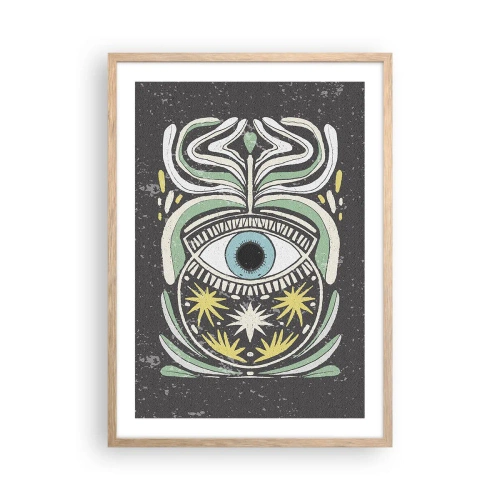 Plakat i ramme af lyst egetræ - Stammeritualer - 50x70 cm