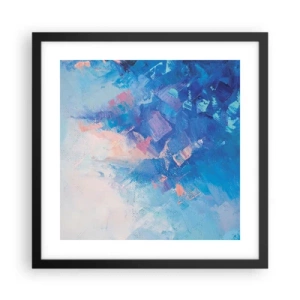 Plakat i sort ramme - Vinter abstraktion - 40x40 cm