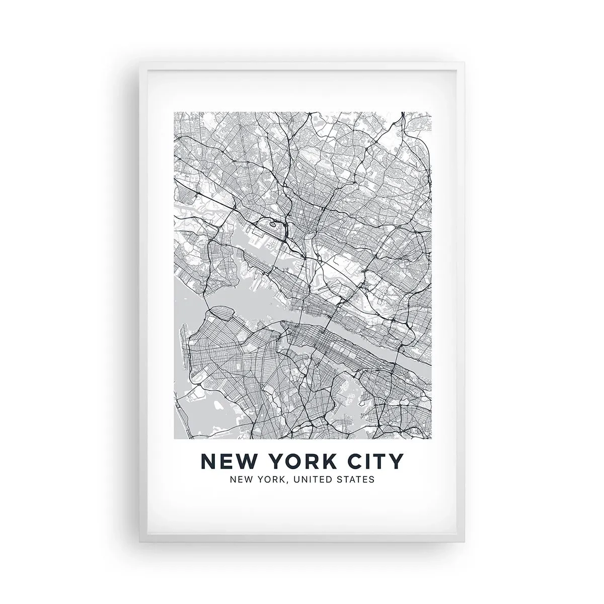 Plakat i hvid ramme - Anatomi af en storby - 61x91 cm