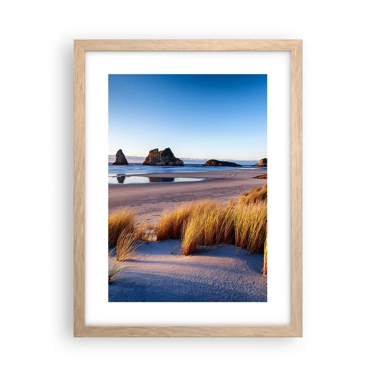 Plakat i ramme af lyst egetræ - For dem, der søger ro - 30x40 cm