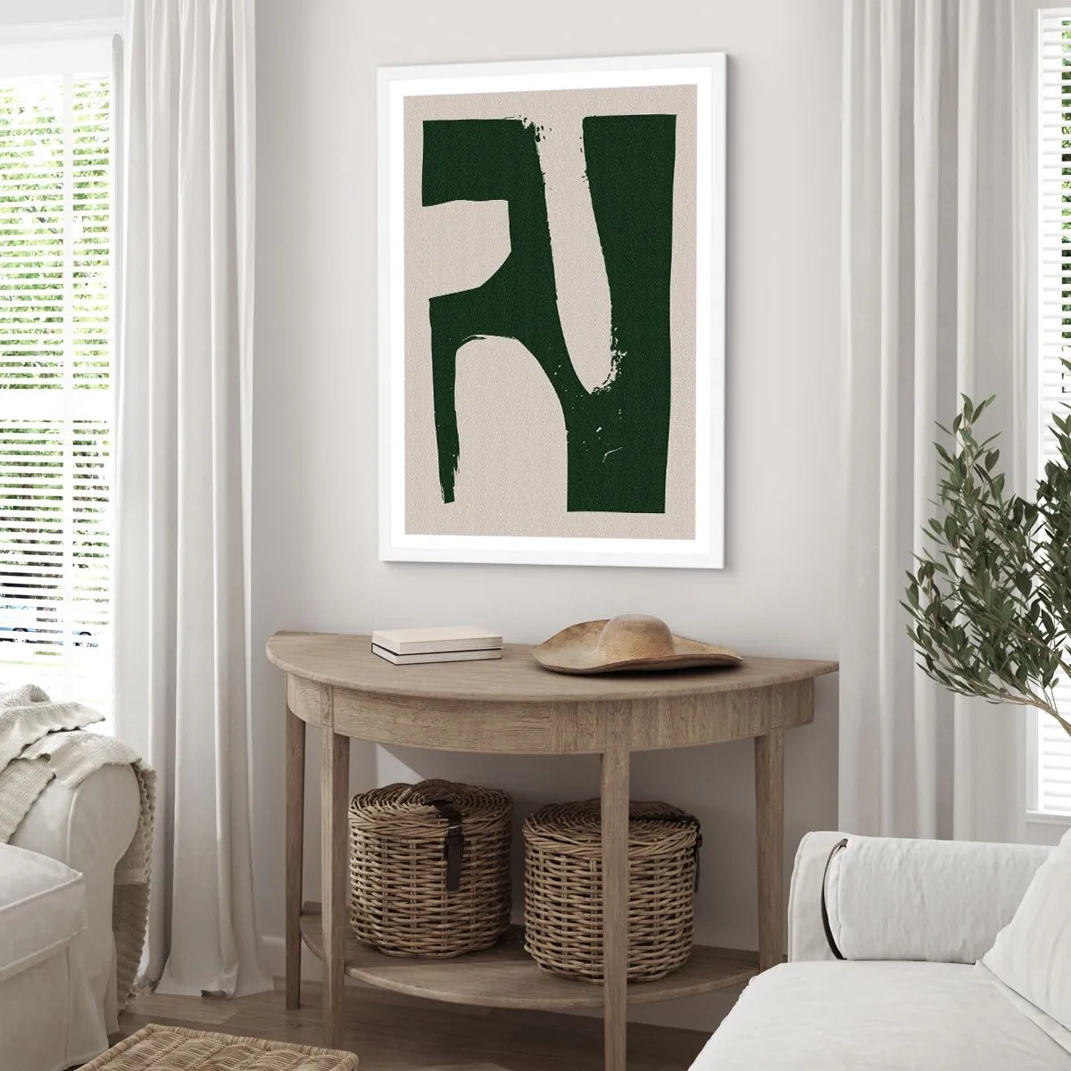 Plakat i hvid ramme - Bugter af hvidt - 30x40 cm