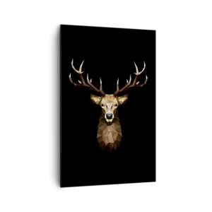 Lærredstryk - Billede på lærred - Kubistisk hjort - 80x120 cm