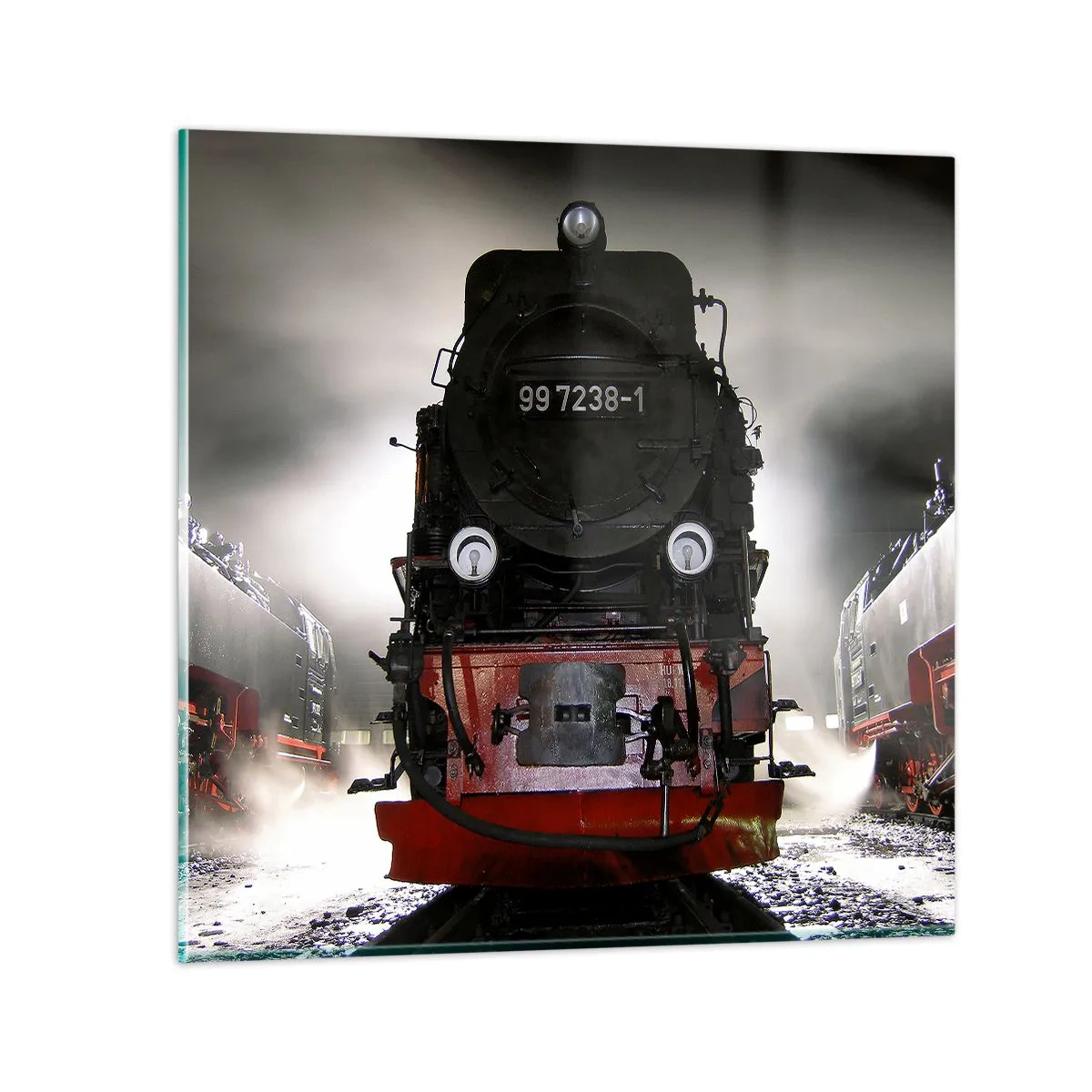 Billede på glas - Han står og gisper, han gisper og puster. - 60x60 cm