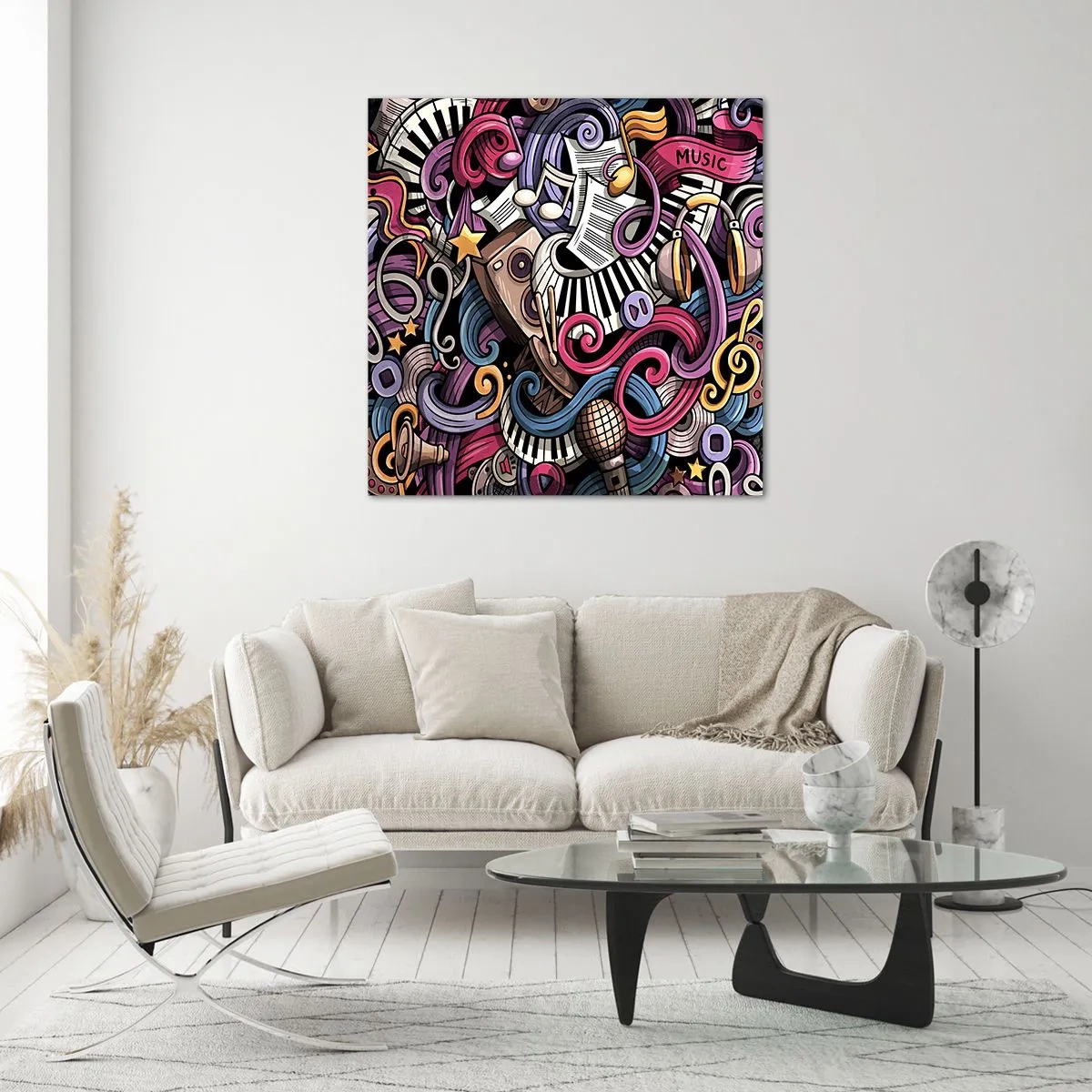 Billede på glas - Kompliceret melodi - 70x70 cm