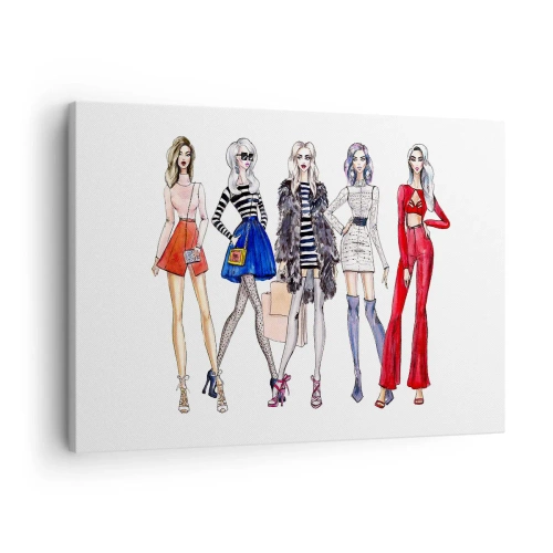 Lærredstryk - Billede på lærred - Stilfulde illustrationer af modesilhuetter - 70x50cm - Every week Fashion Week - Moderne vægdekoration til stue og soveværelse ARTTOR