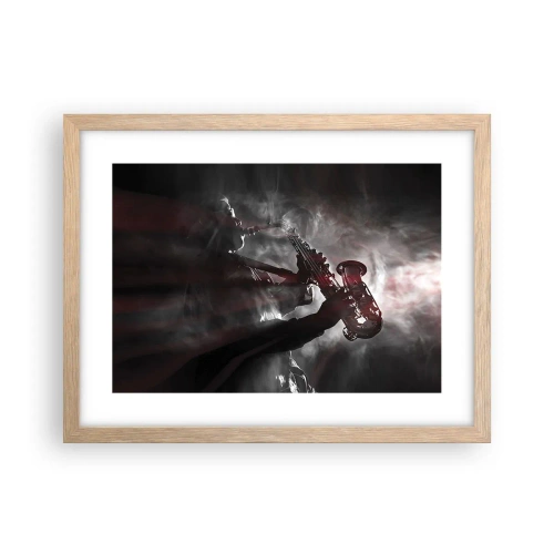 Plakat i ramme af lyst egetræ - I jazzens dampe - 40x30 cm