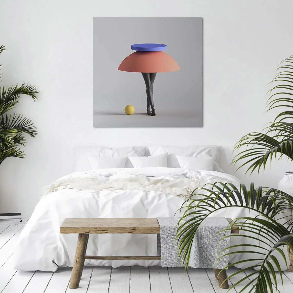 Lærredstryk - Billede på lærred - Surrealistisk komposition - 60x60 cm