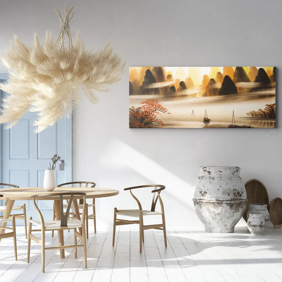 Lærredstryk - Billede på lærred - Længere væk end det fjerne Østen - 140x50 cm