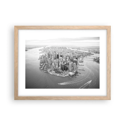 Plakat i ramme af lyst egetræ - Hvordan kan man ikke elske? - 40x30 cm