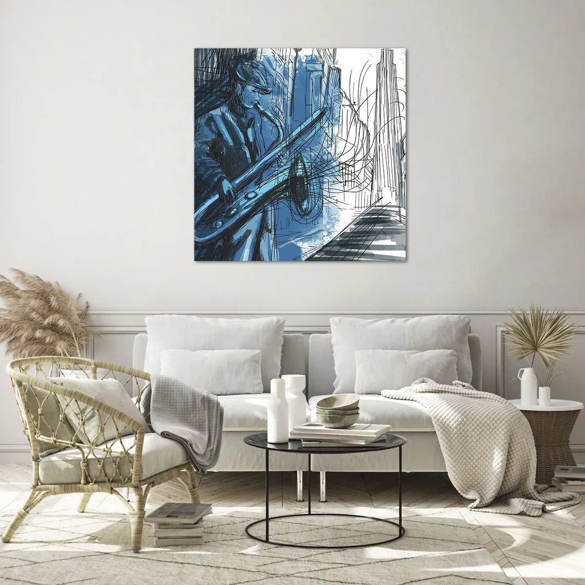 Billede på glas - Byens rapsodi - 70x70 cm