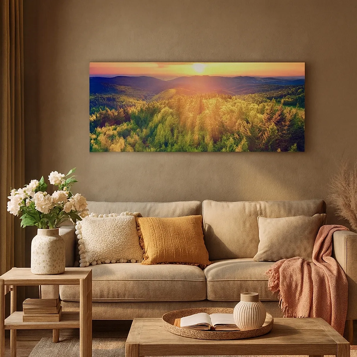 Lærredstryk - Billede på lærred - Toppe og bjergtoppe - 30x30 cm